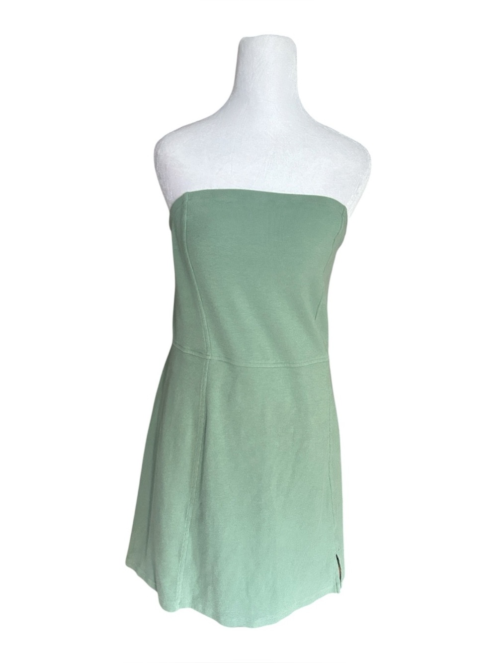 NWT AE American Eagle Strapless Tube Dress Built In Shorts Romper Green Large L